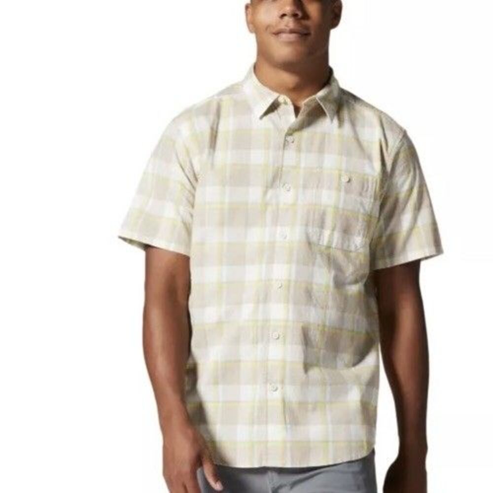 Mountain Hardwear Men 100% cotton Short Sleeve Plaid‎ Backcountry Shirt SZ L